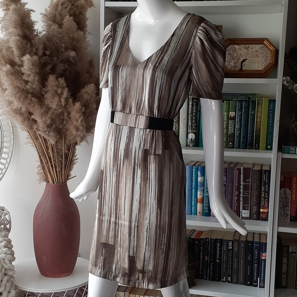 Max and Cleo neutral colors office dress P3750 - Picture 2 of 12